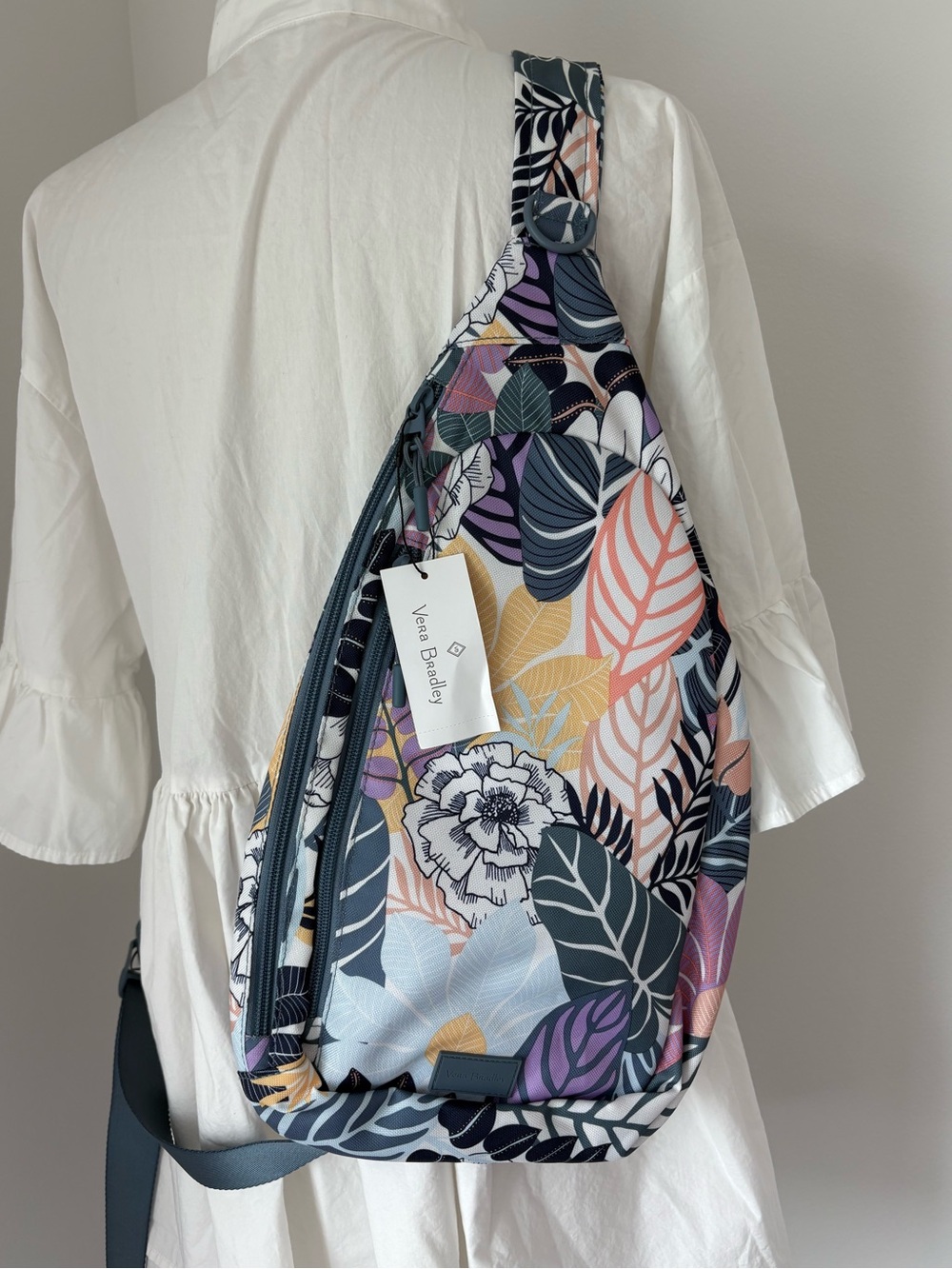 Vera Bradley Sling Backpack Palm Floral NWT
